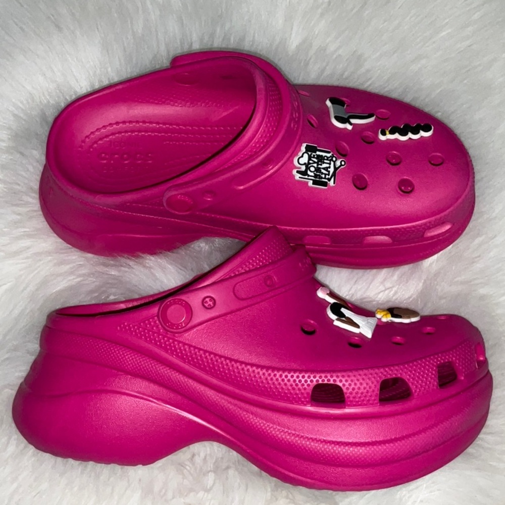 Croc Bae Pink Platform Clogs
